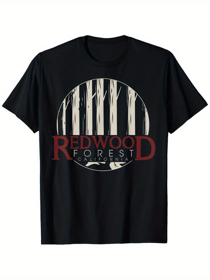 Men's Graphic T-Shirt Redwood Forest Among Towering Trees Under The Night Sky Forest