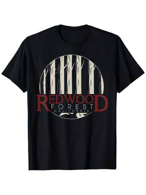 Men's Graphic T-Shirt Redwood Forest Among Towering Trees Under The Night Sky Forest