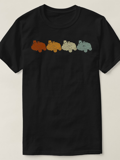 Men's Graphic T-Shirt Colorful Silhouettes Marching In A Row Four Hippopotamus