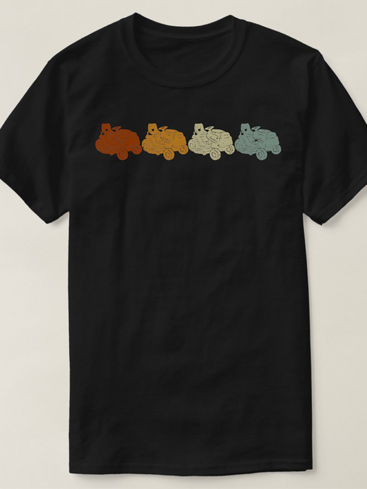 Men's Graphic T-Shirt Colorful Silhouettes Marching In A Row Four Hippopotamus