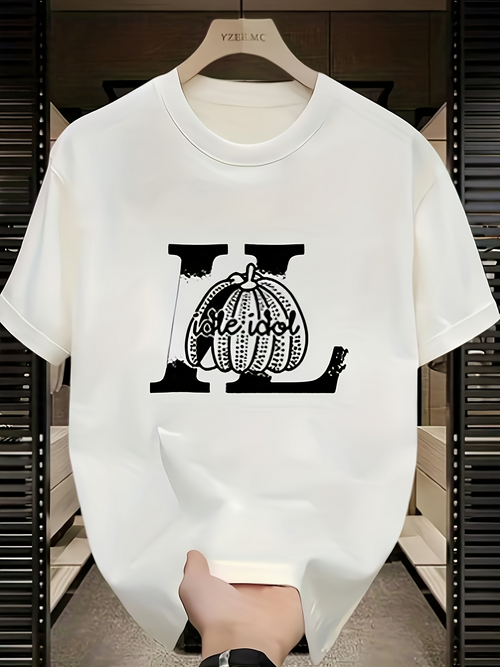Men's Graphic T-Shirt Love You Autumn Pumpkin And Falling Leaves