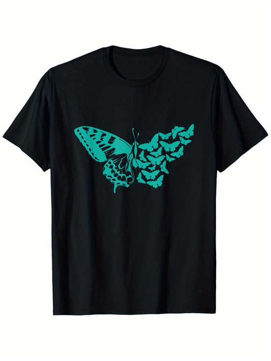 Men's Graphic T-Shirt Vivid Butterfly With Wings Shaped Like Flying Leaves Butterfly