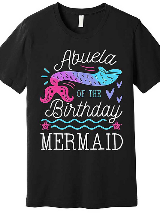 Men's Graphic T-Shirt Of The Birthday Mermaid With Colorful Decorative Mermaid Tail Graphic