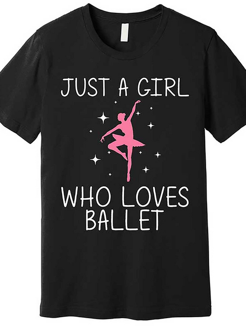 Men's Graphic T-Shirt Just A Girl Who Loves Ballet Surrounded By Pink Stars And Graceful Dancer