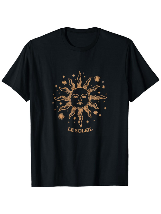 Men's Graphic T-Shirt Le Soleil Majestic Golden Rays Surrounded By Celestial Star Sun