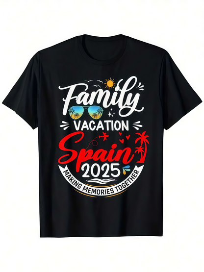 Men's Graphic T-Shirt Family Vacation Making Memories Together Spain Vacation Shirt
