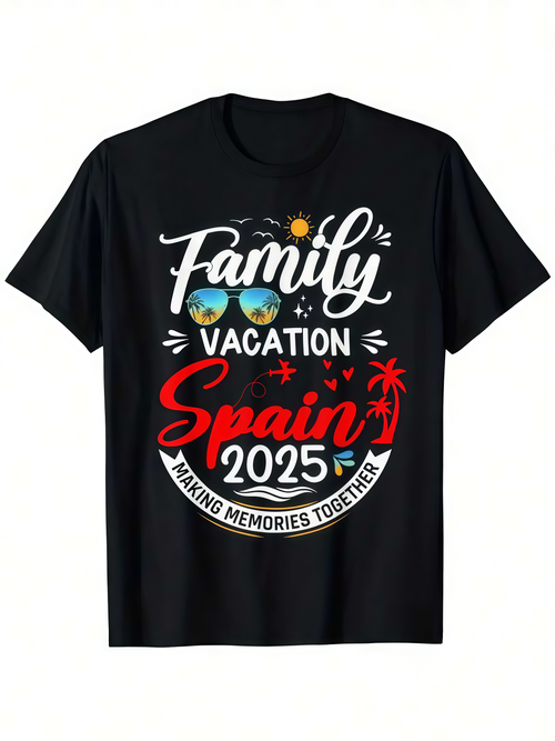 Men's Graphic T-Shirt Family Vacation Making Memories Together Spain Vacation Shirt