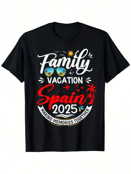 Men's Graphic T-Shirt Family Vacation Making Memories Together Spain Vacation Shirt