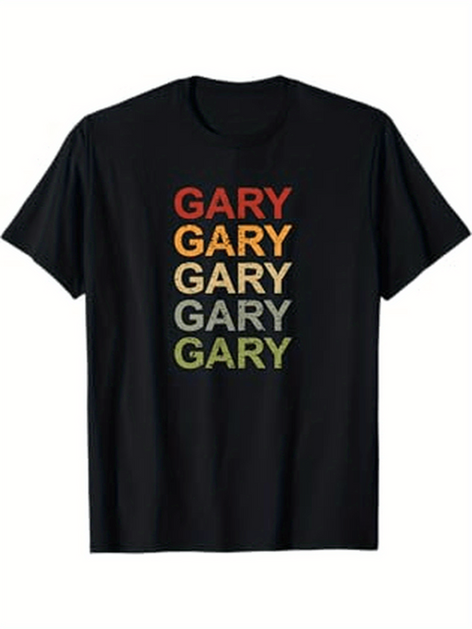 Men's Graphic T-Shirt Colorful Words In Rows With Simple Modern Lettering Gary