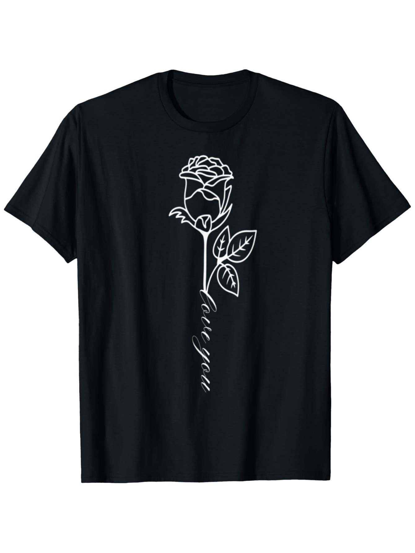 Men's Graphic T-Shirt Delicate Linework With Hand Drawn Petals Graceful Single Rose