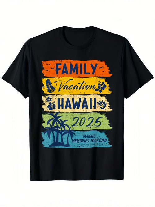 Men's Graphic T-Shirt Family Vacation Hawaii 2025 Making Memories Together With Sunset Palms