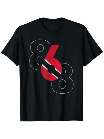 Men's Graphic T-Shirt Abstract Red And White Stripe Overlapping Number Eight Graphic T Shirt