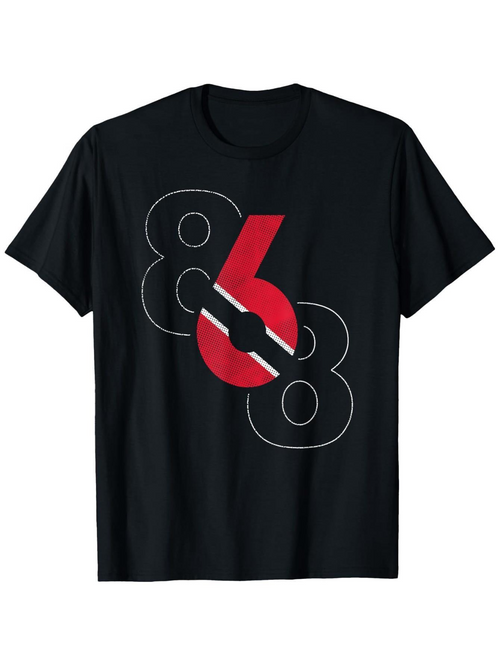 Men's Graphic T-Shirt Abstract Red And White Stripe Overlapping Number Eight Graphic T Shirt