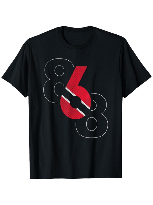 Men's Graphic T-Shirt Abstract Red And White Stripe Overlapping Number Eight Graphic T Shirt