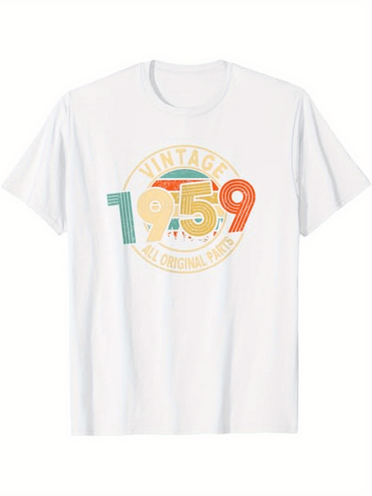 Men's Graphic T-Shirt Vintage 1959 Multicolor Retro Numbers On Classic Birthday Shirt