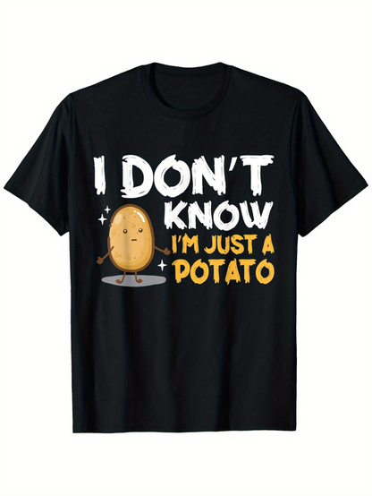 Men's Graphic T-Shirt I Dont Know Im Just A Potato Cartoon Potato