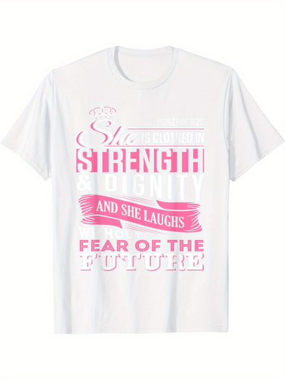 Men's Graphic T-Shirt She Is Strength And Dignity With Laughter For The Future Woman