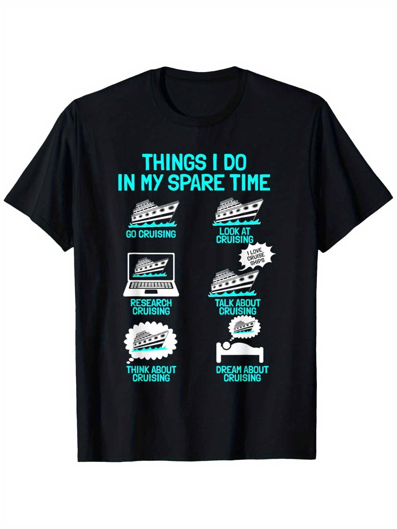 Men's Graphic T-Shirt Things I Do In My Spare Time Cartoon Rally Cars And Playful Lettering Motif