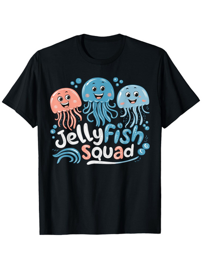 Men's Graphic T-Shirt Jellyfish Squad Smiling Cartoon Sea Friends With Playful Underwater Bubbles Jellyfish