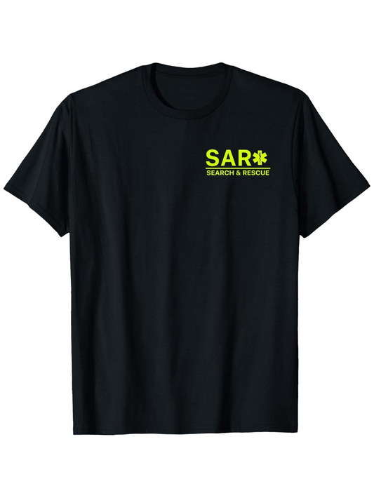 Men's Graphic T-Shirt SAR Search And Rescue Minimalist Neon Letter Emergency T Shirt
