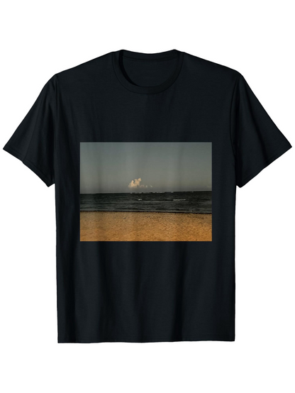 Men's Graphic T-Shirt Golden Sand And Gentle Waves Under A Calm Moonlit Night Ocean