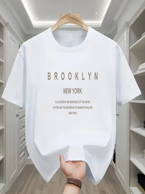 Men's Graphic T-Shirt Brooklyn New York Modern Minimalist City Lettering Shirt