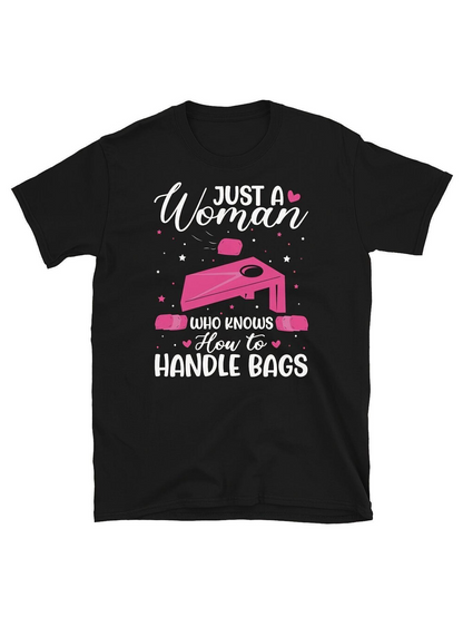 Men's Graphic T-Shirt Just A Woman With Heart And Pink Bowling Ball Handle Bags