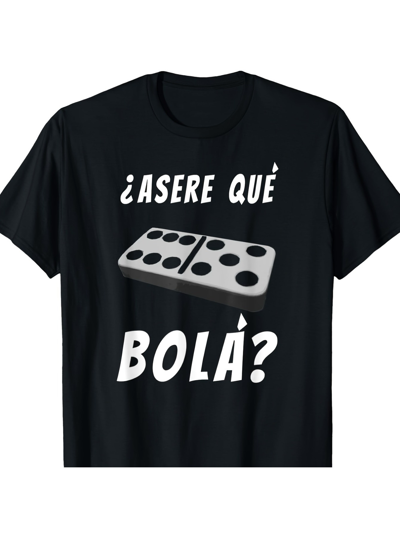 Men's Graphic T-Shirt Domino Tile Under Bold Graphic Lettering Domino