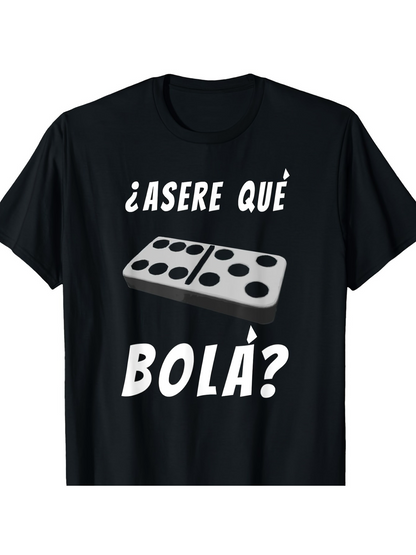 Men's Graphic T-Shirt Domino Tile Under Bold Graphic Lettering Domino