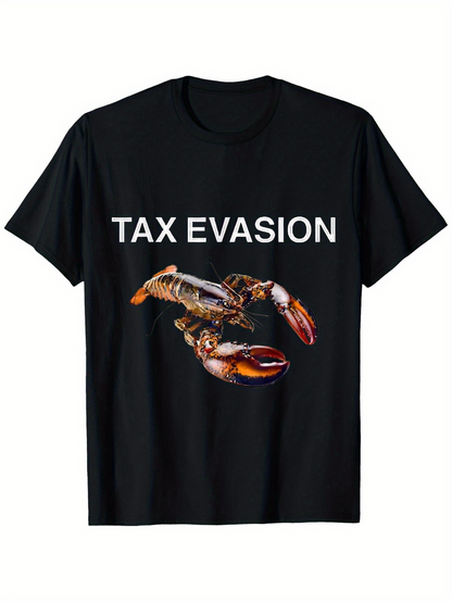 Men's Graphic T-Shirt Tax Evasion Humorous Lobster Illustration On Plain Background Lobster