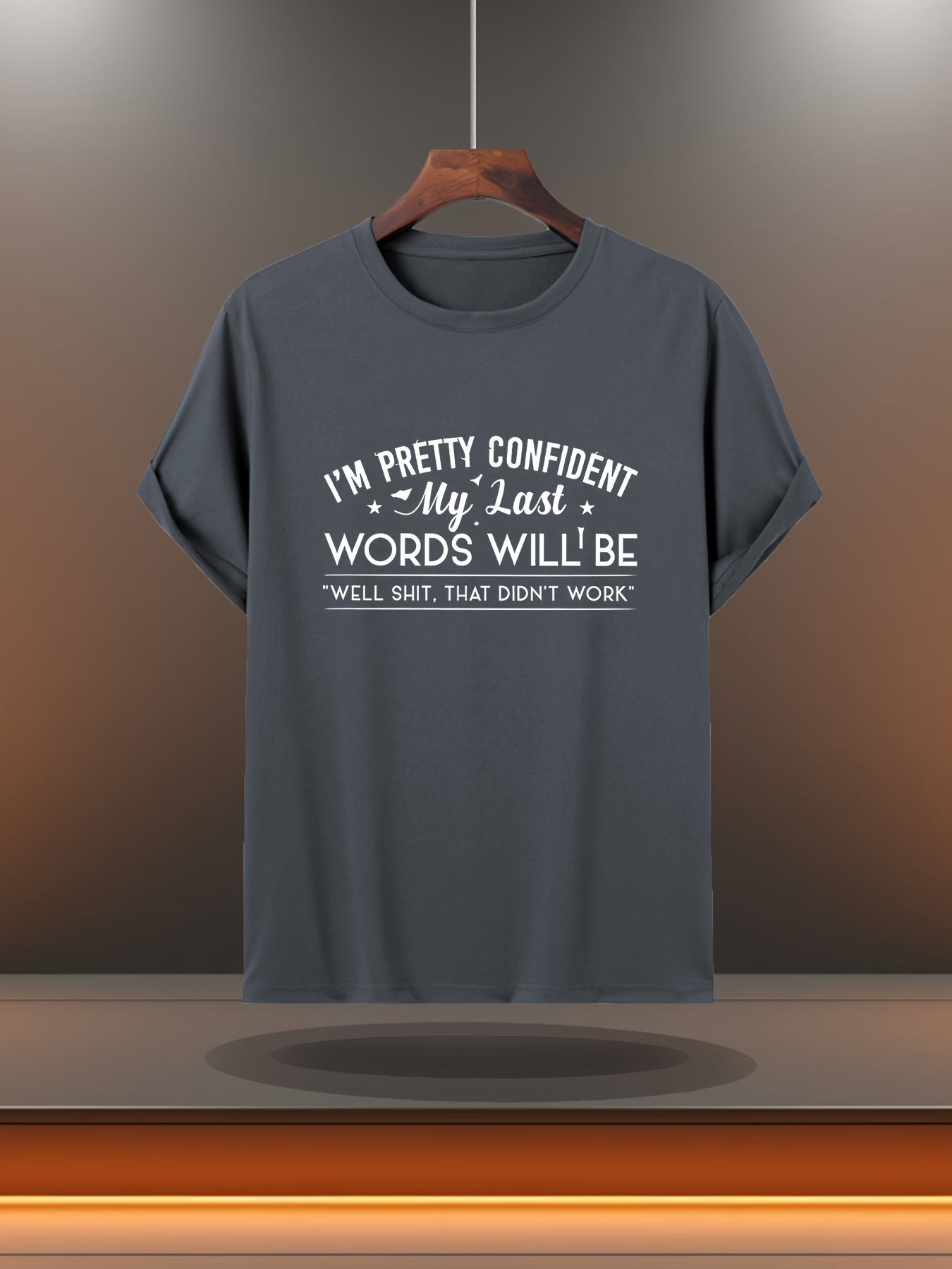Men's Graphic T-Shirt Pretty Confident Funny Quote With White Art On Black T Shirt