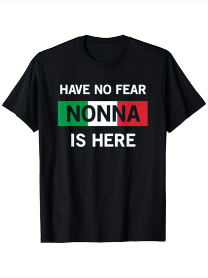 Men's Graphic T-Shirt Have No Fear Bold Color Blocks With Italian Flag Accents Nonna