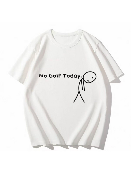 Men's Graphic T-Shirt No Golf Today Sad Stick Figure Walking Alone
