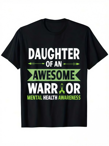 Men's Graphic T-Shirt Daughter Of An Awesome Warrior Mental Health Awareness Ribbon T Shirt