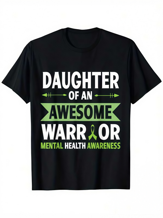 Men's Graphic T-Shirt Daughter Of An Awesome Warrior Mental Health Awareness Ribbon T Shirt