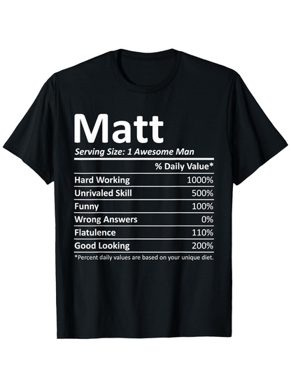 Men's Graphic T-Shirt Matt Serving Size Funny Skills Table Shirt