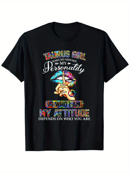 Men's Graphic T-Shirt Colorful Rainbow Lips With Jewels Tattooed Hand And Glittering Typography Design