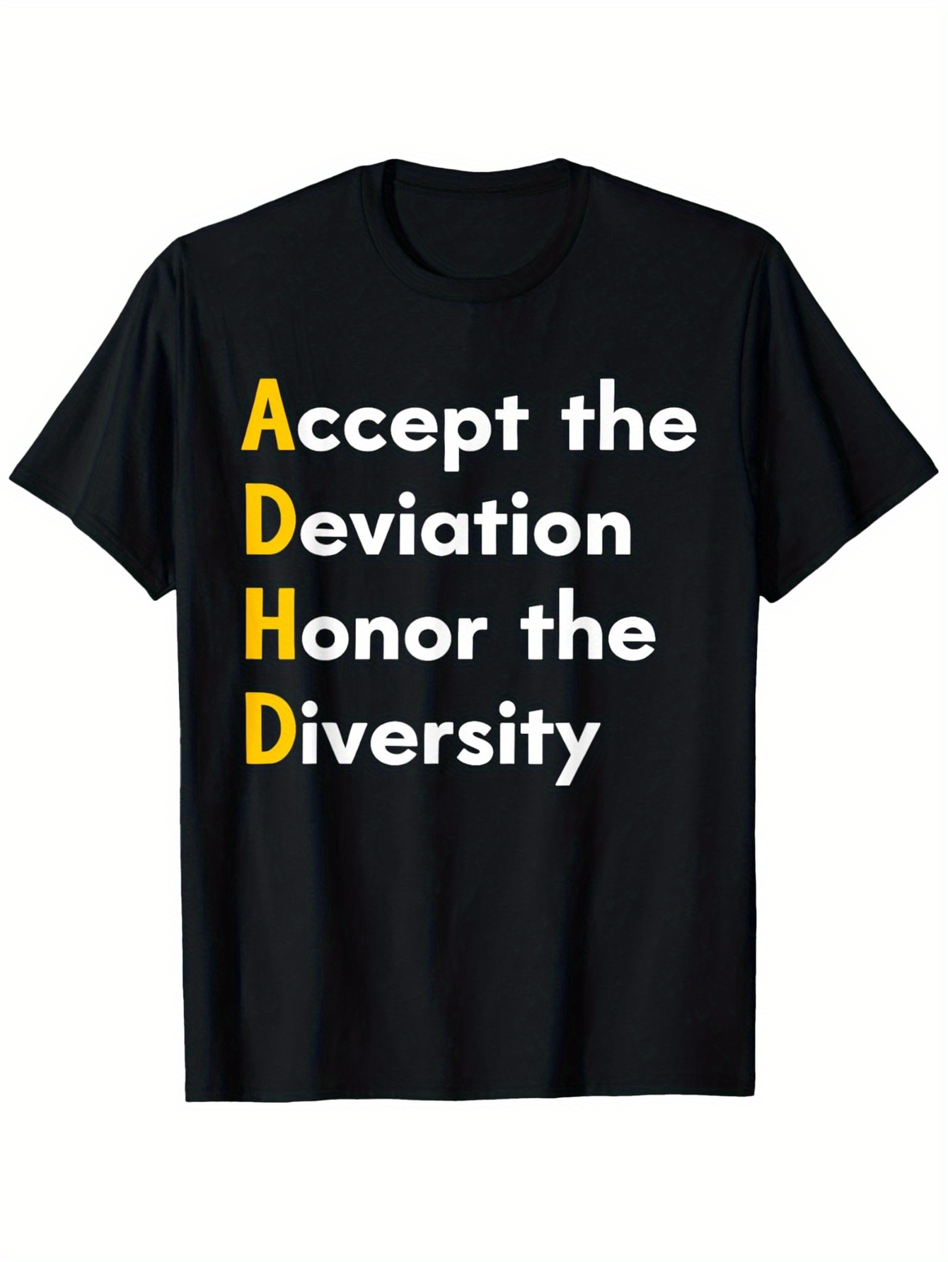 Men's Graphic T-Shirt Accept The Deviation Honor The Diversity Typography Statement T Shirt