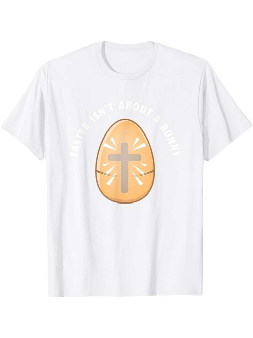 Men's Graphic T-Shirt He Has Risen Cross With Radiant Glowing Light Easter Egg