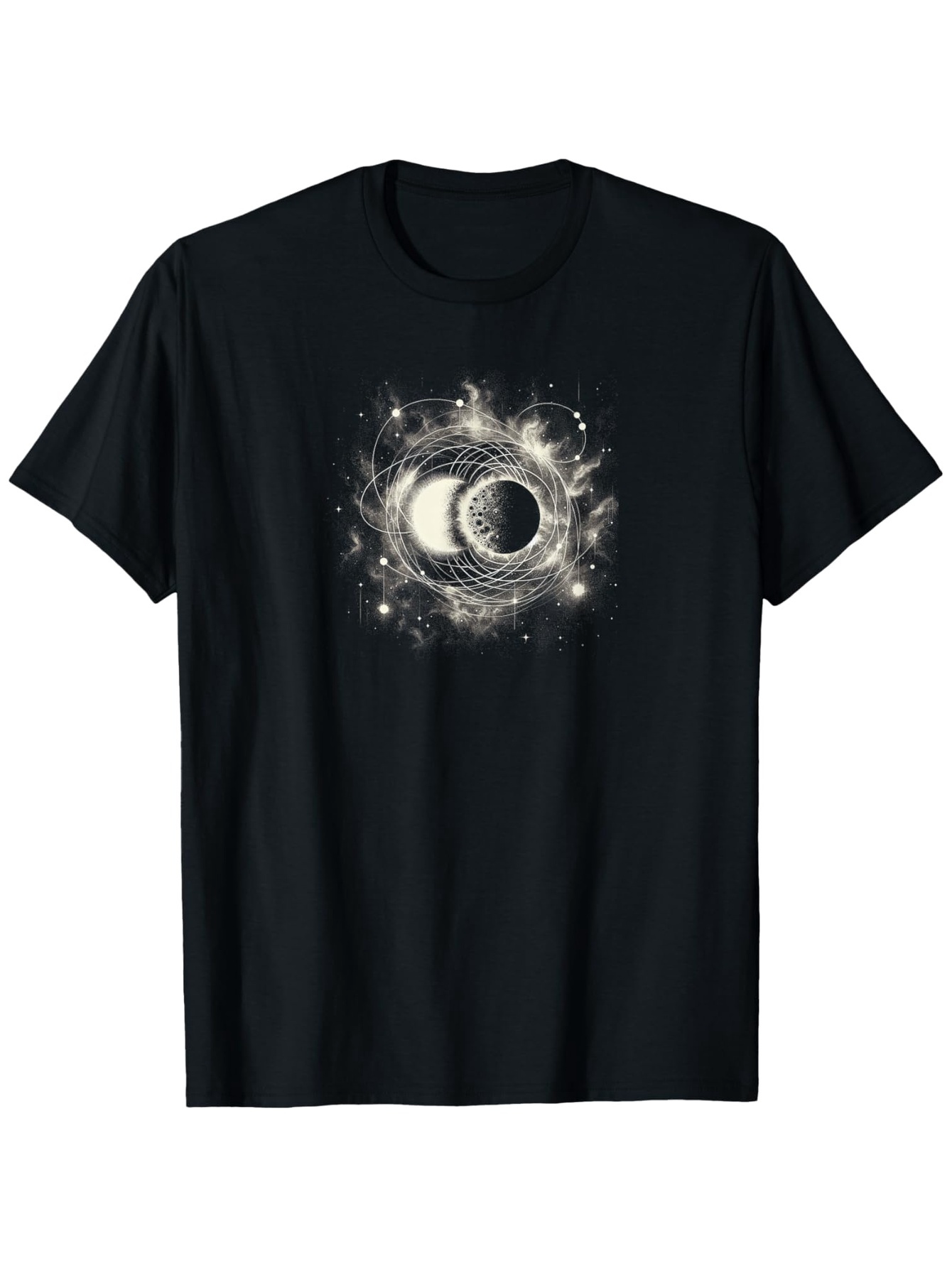 Men's Graphic T-Shirt Celestial Glow With Shimmering Stars And Surreal Cosmic Halo Moon