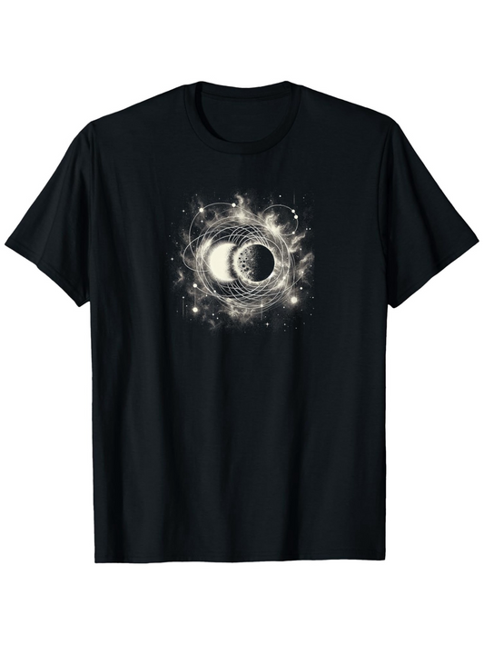 Men's Graphic T-Shirt Celestial Glow With Shimmering Stars And Surreal Cosmic Halo Moon