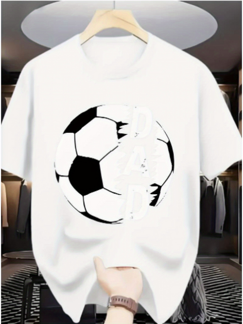 Men's Graphic T-Shirt Classic Black And White Dragon Surrounding A Bold Soccer Ball