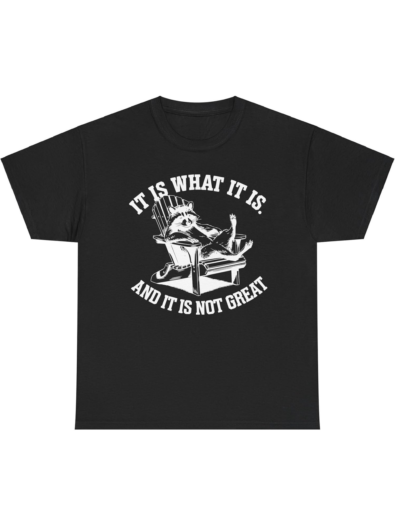 Men's Graphic T-Shirt It Is What It Is And It Is Not Great Retro Smoky Room With Relaxing Cat