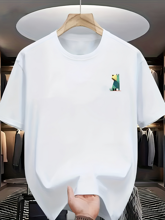 Men's Graphic T-Shirt Geometric Colorful Design Sitting On The Chest Area Parrot