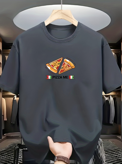 Men's Graphic T-Shirt Pizza Me With Melty Cheese Slices And Italian Flags Pizza
