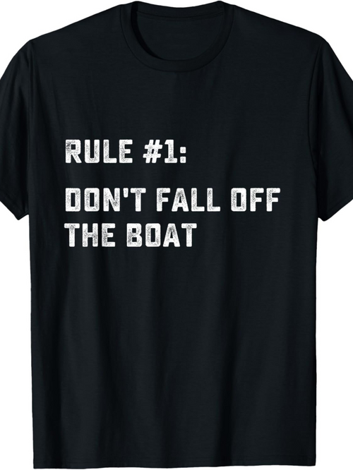 Men's Graphic T-Shirt Rule Number One Bold Lettering On Classic Black T Shirt