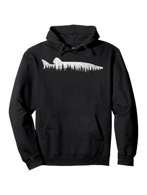 Men's Graphic Hoodie Wilderness Skyline With Trees And Mountain Silhouette Above Forest