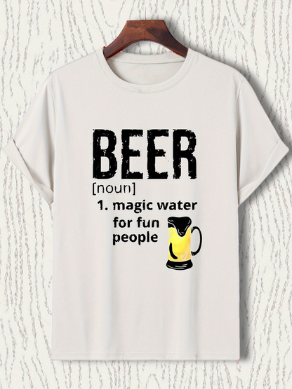 Men's Graphic T-Shirt Beer Noun Magic Water For Fun People Mug