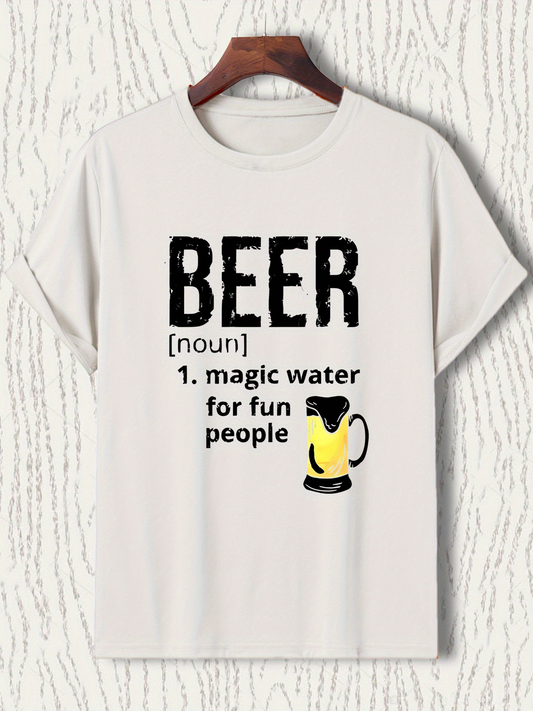 Men's Graphic T-Shirt Beer Noun Magic Water For Fun People Mug