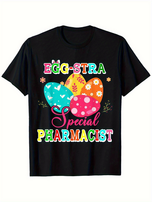 Men's Graphic T-Shirt Egg Stra Special Colorful Festive Easter Eggs Pharmacist